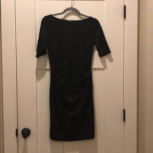 Black, fitted maternity dress